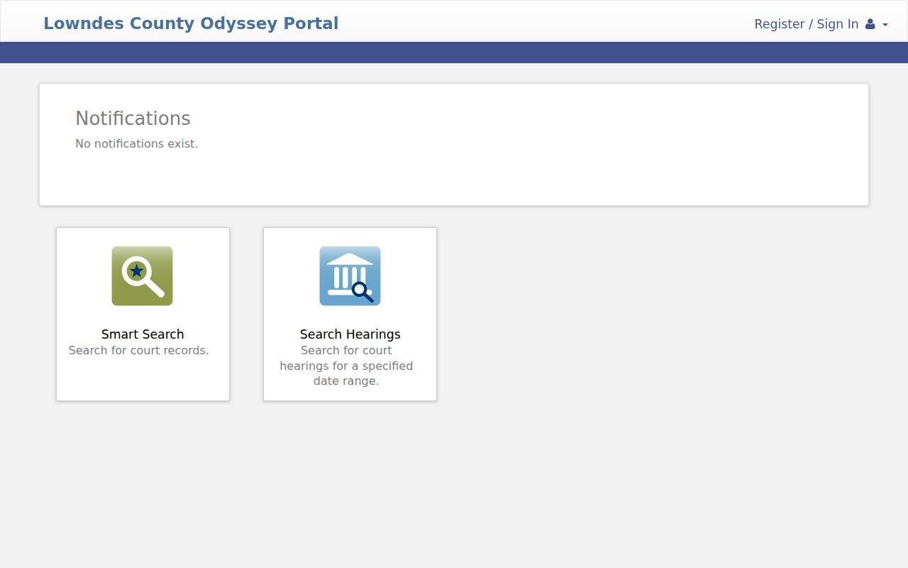 Official Lowndes County civil information portal landing page