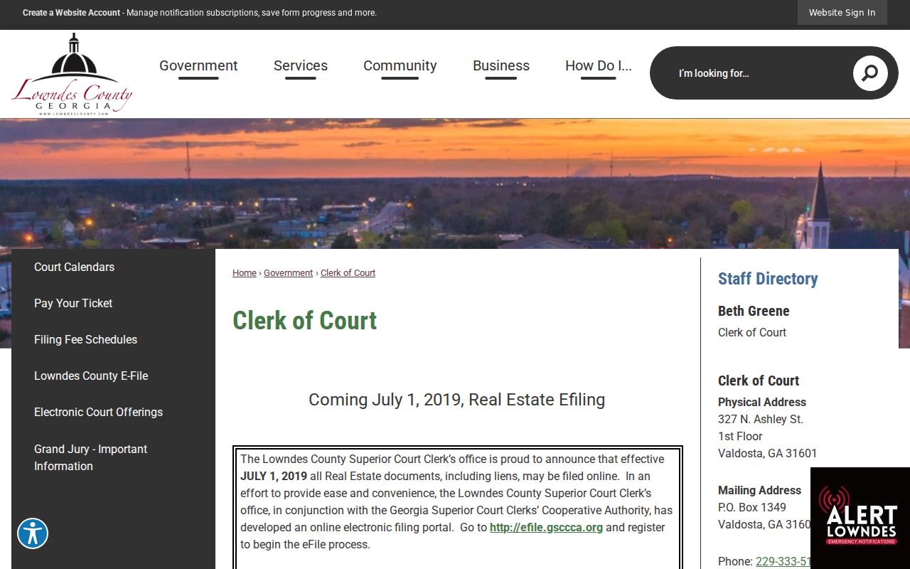Lowndes County court docket Clerk of Court resources